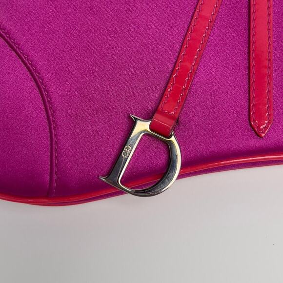 Dior mini pink satin saddle bag - Picture 3 of 8